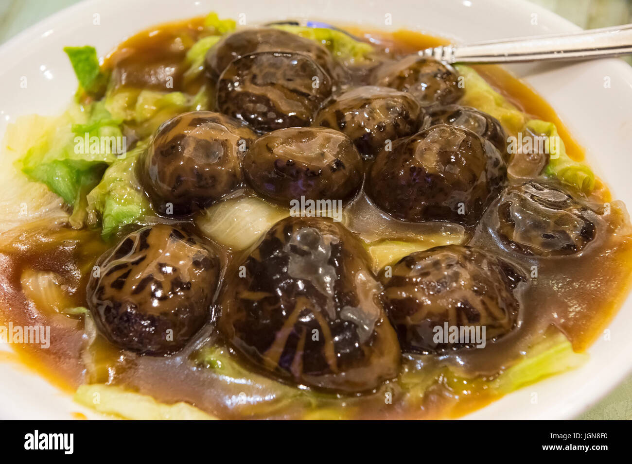 Chinese Mushrooms, Hong Kong, China. Stock Photo