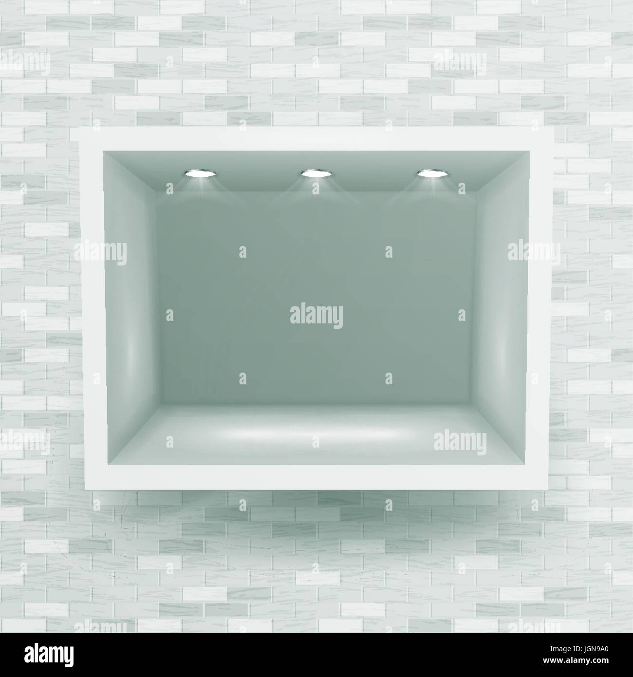 Show Window, Niche On Brick Wall Vector. Clean Shelf, Niche, Wall ...