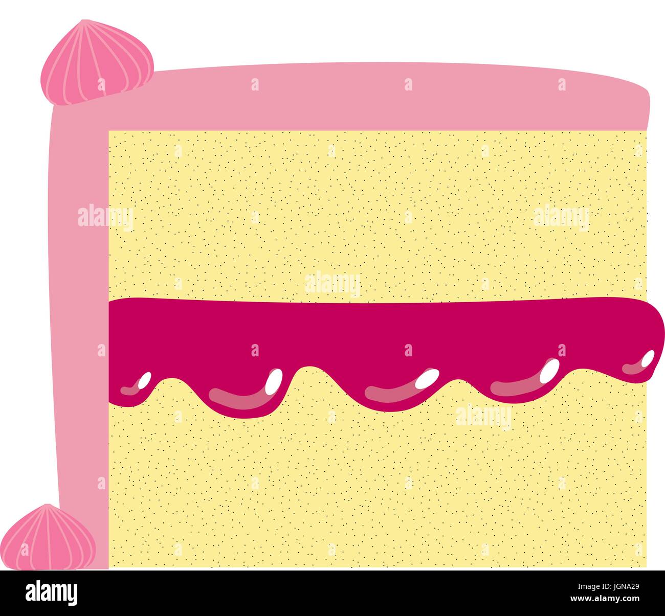 Strawberry Cake Slice Stock Vector Image & Art - Alamy