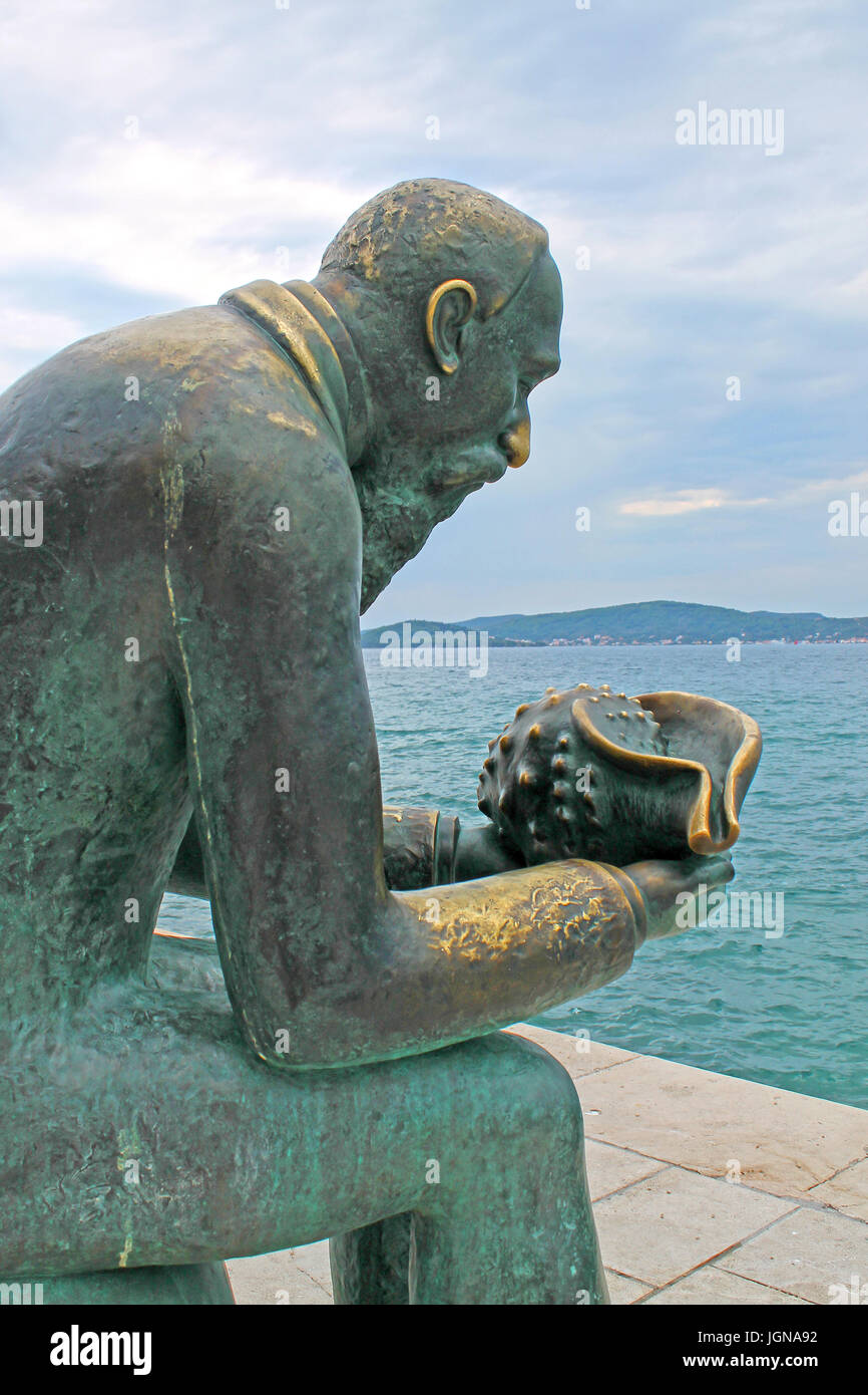 Spiridon Brusina monument in Zadar. Croatia,Northen Dalmatia. Spiridon ...