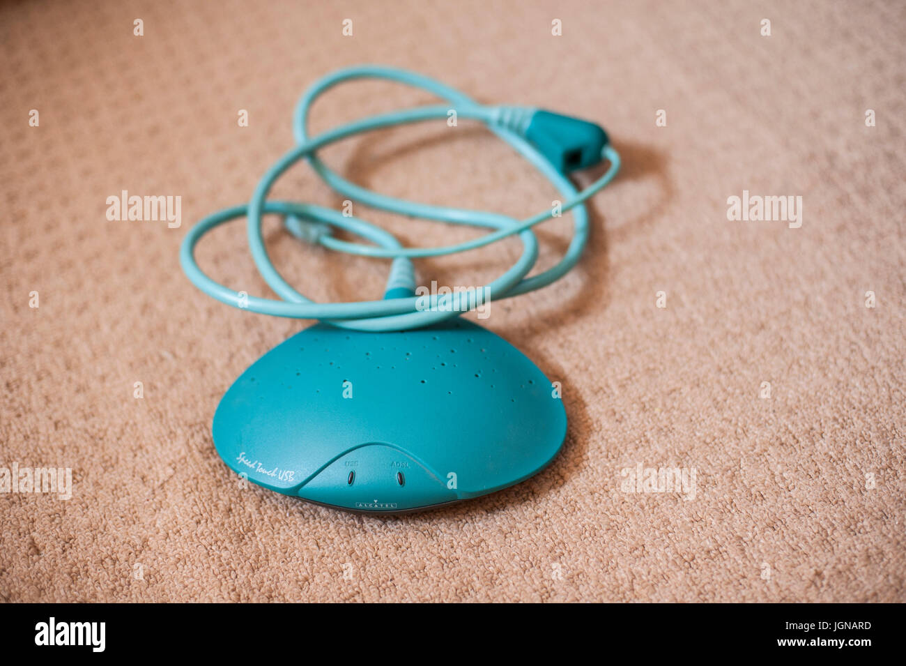 The Speedtouch USB modem used in years 2000 in the UK. Made by Alcatel  company Stock Photo - Alamy