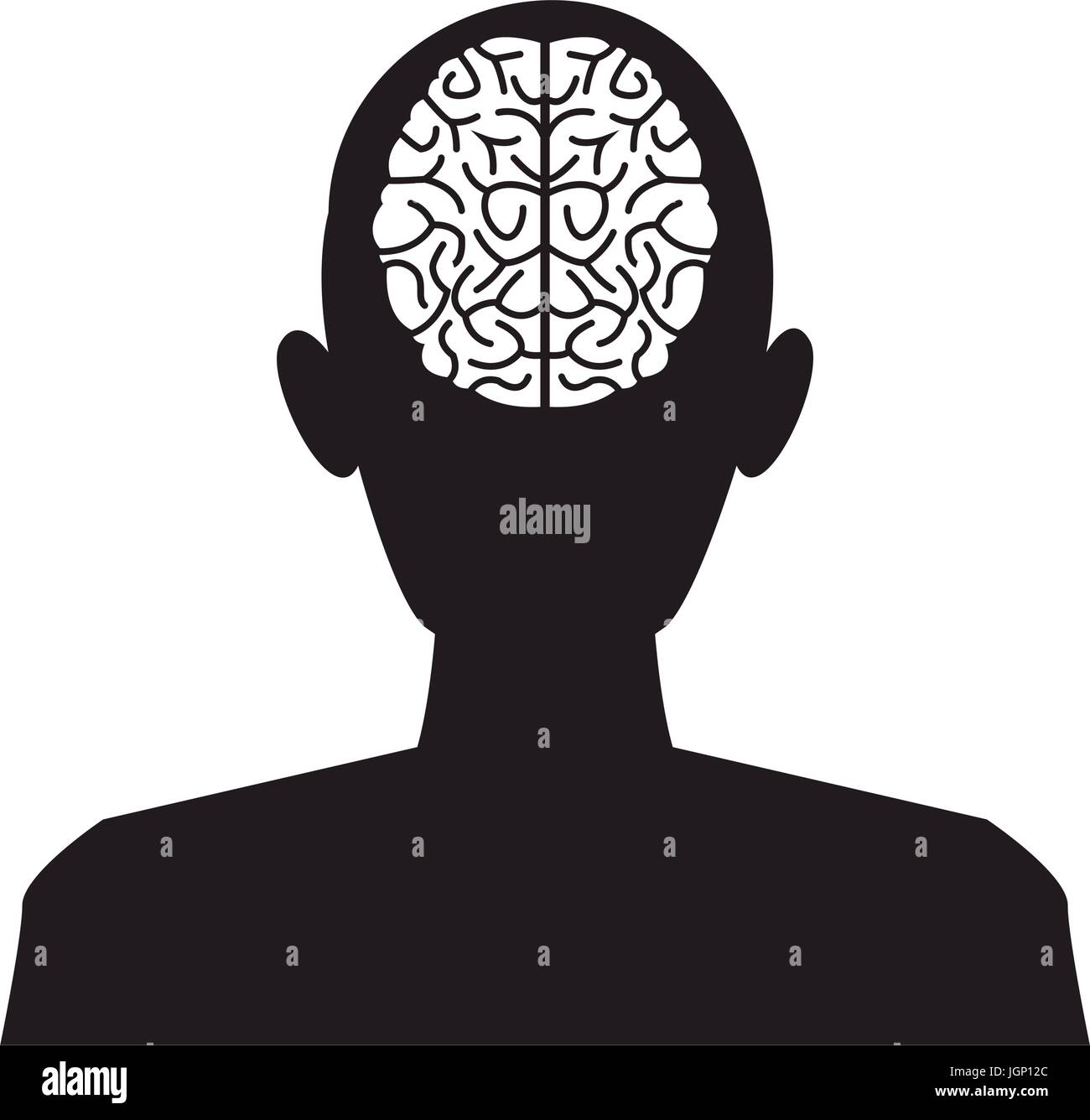 silhouette man brain think idea knowledge Stock Vector Image & Art - Alamy