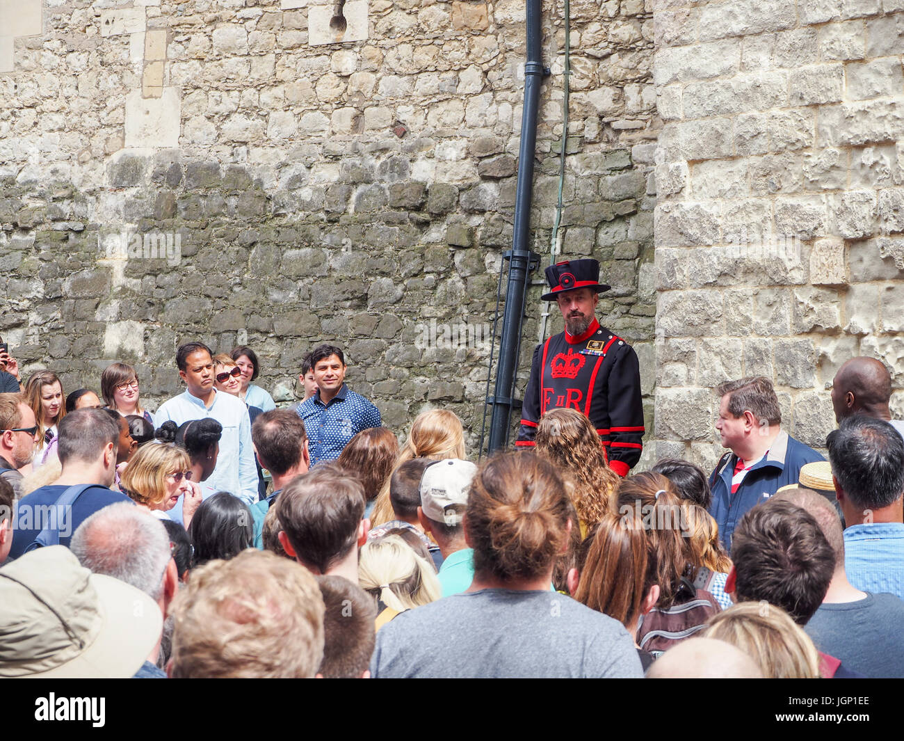 Yeomen Warders, known as Beefeaters, Tower of London, London City, United Kingdom Stock Photo