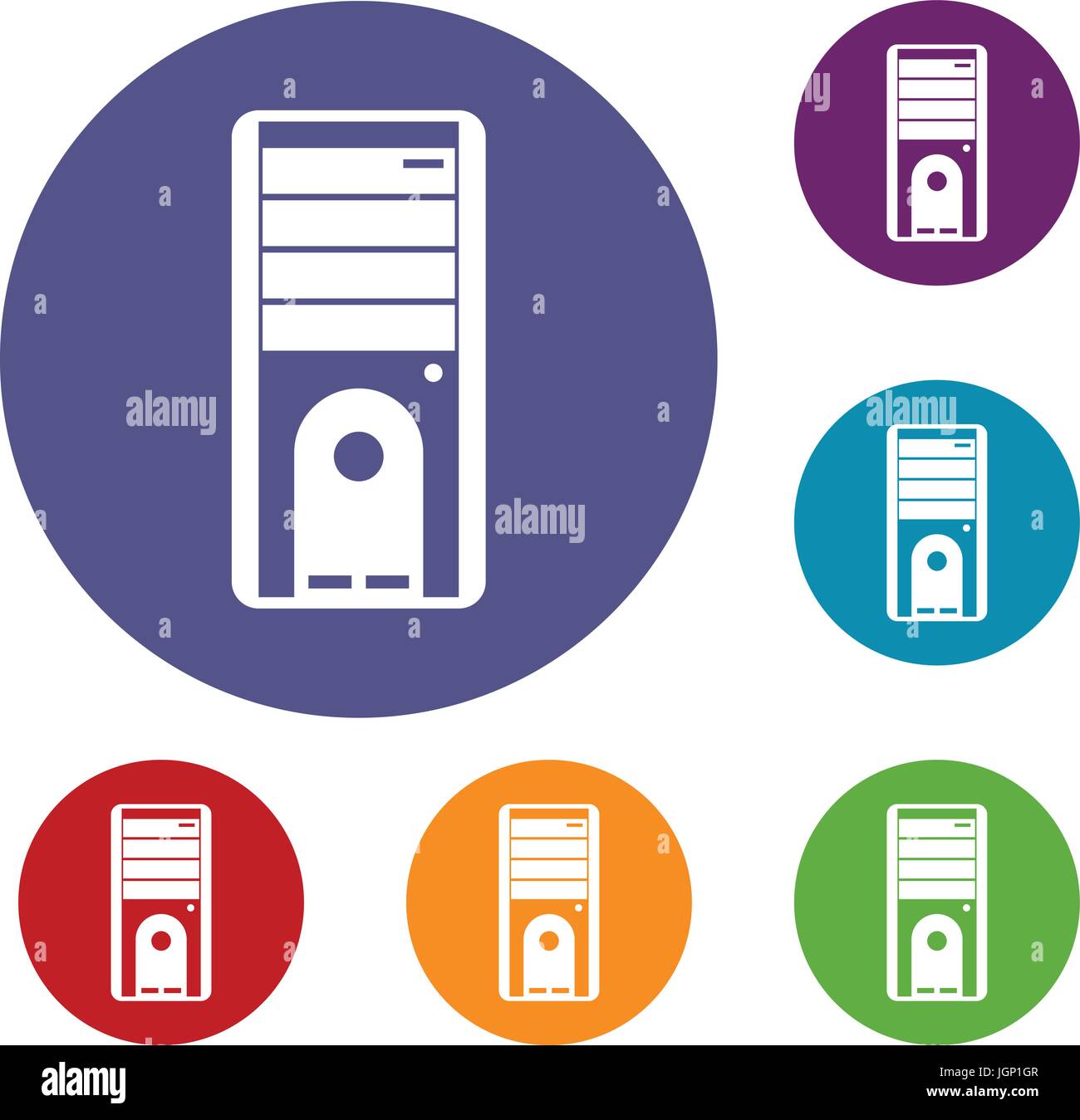 Computer system unit icons set Stock Vector Image & Art - Alamy