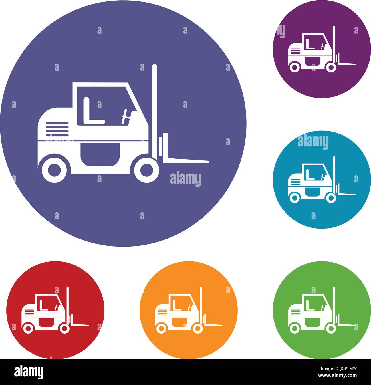 Forklift icons set Stock Vector Image & Art Alamy