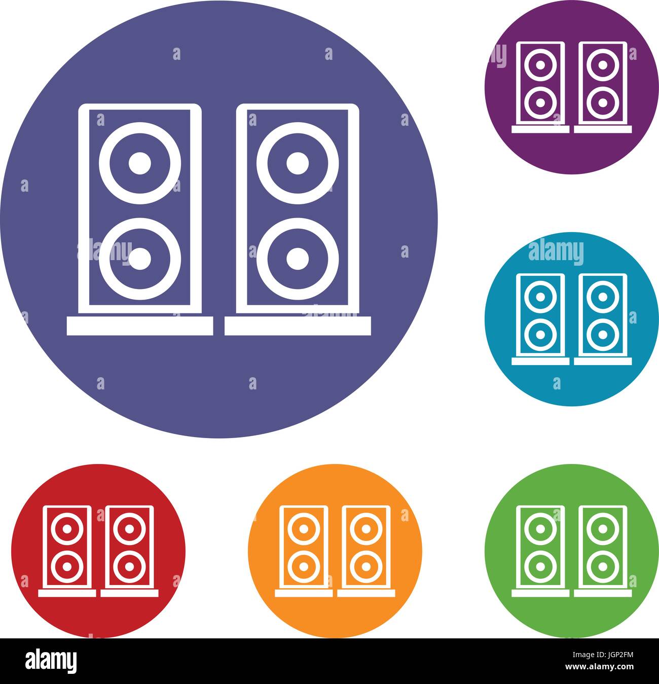 Music speakers icons set Stock Vector Image & Art - Alamy