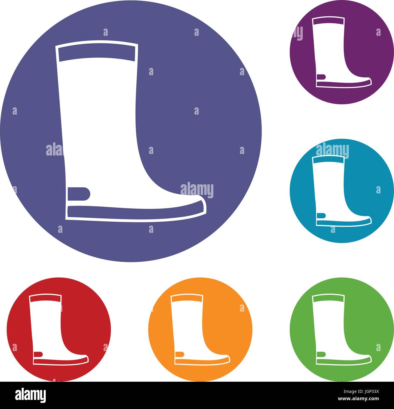 Rubber boots icons set Stock Vector Image & Art - Alamy