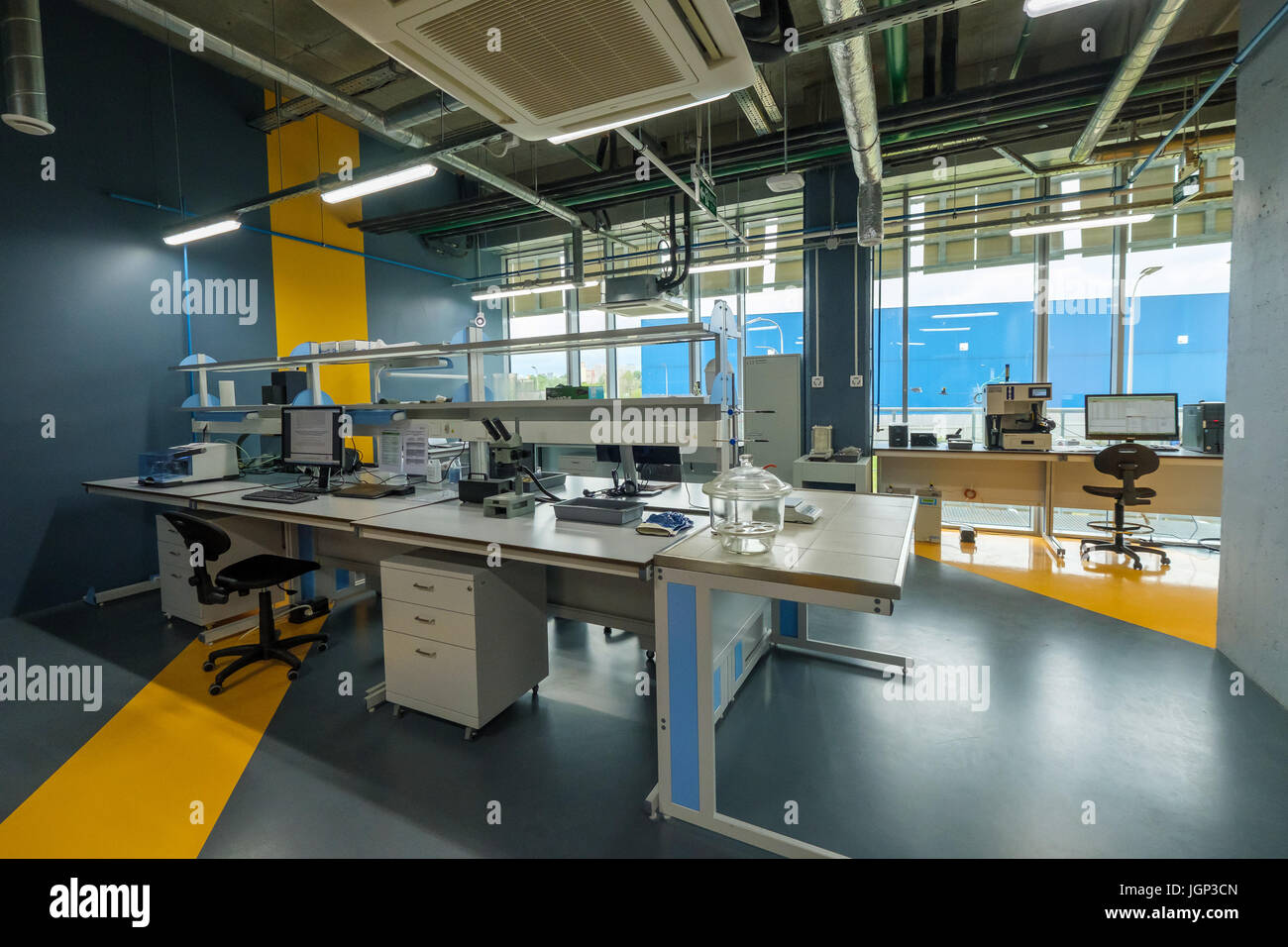 Oil Rig Lab Interior a new laboratory for the study of shale oil fields Stock Photo ...