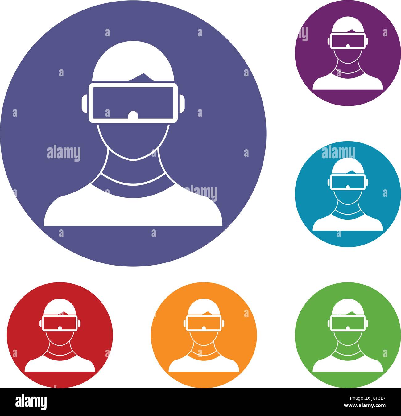 Virtual 3d reality goggles icons set Stock Vector Image & Art - Alamy