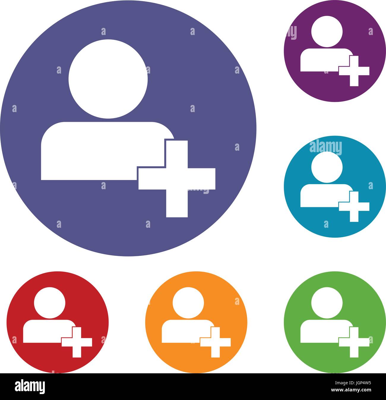 Add new user account icons set Stock Vector Image & Art - Alamy