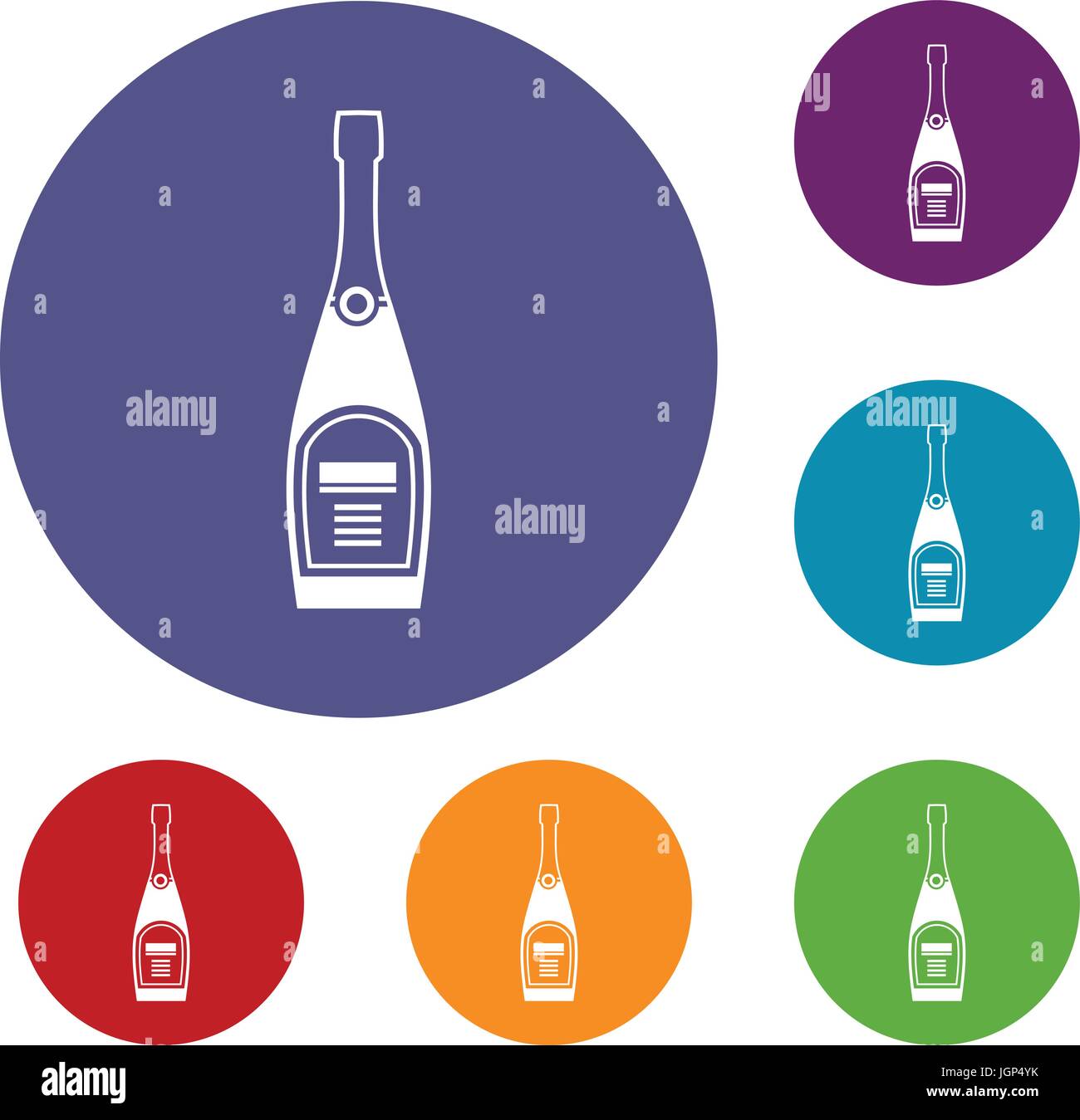 Bottle of champagne icons set Stock Vector Image & Art - Alamy