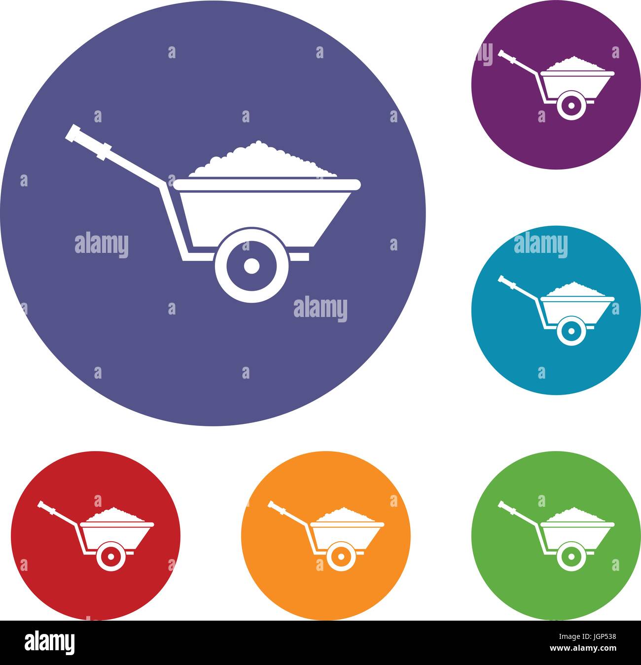Garden wheelbarrow icons set Stock Vector Image & Art - Alamy