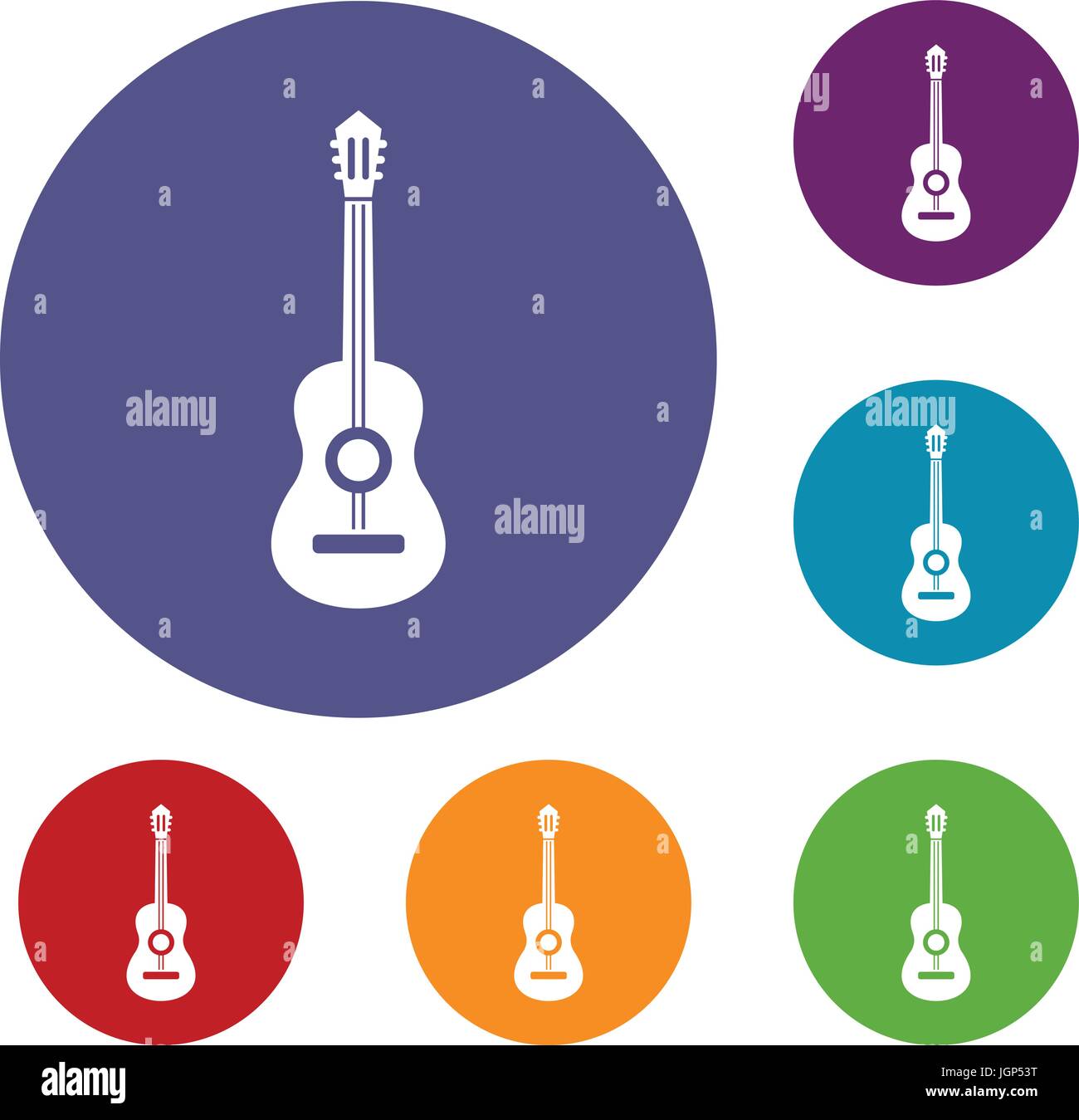 Classical guitar icons set Stock Vector Image & Art - Alamy