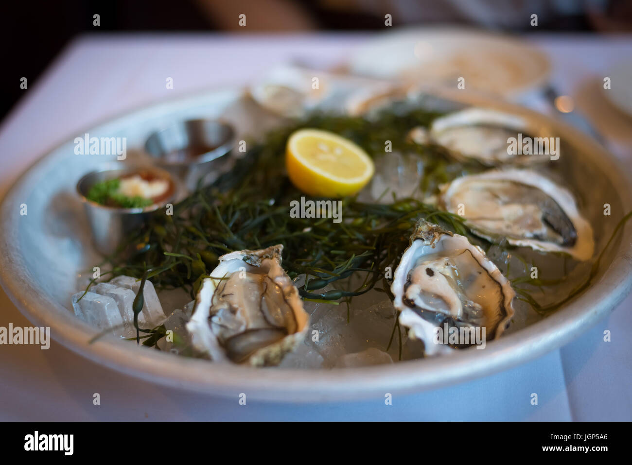 Oval Wood Tray with Oysters main image 0