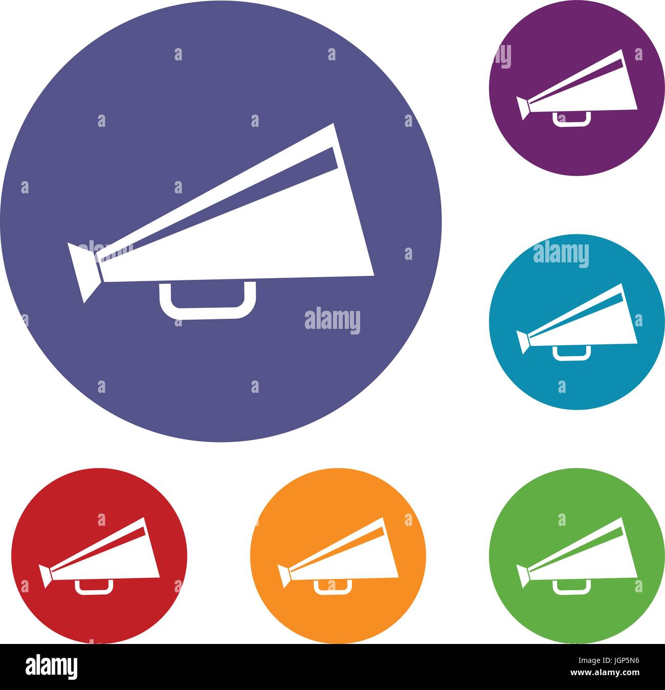 Mouthpiece icons set in flat circle reb, blue and green color for web ...