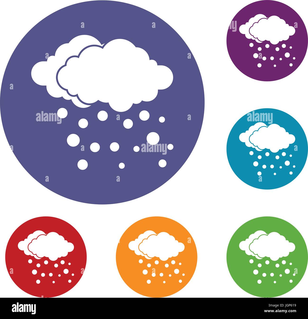 Cloud and snow icons set Stock Vector Image & Art - Alamy