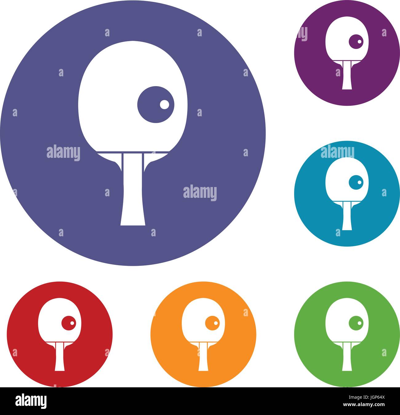 Rackets and ball for playing table tennis icons Stock Vector Image ...