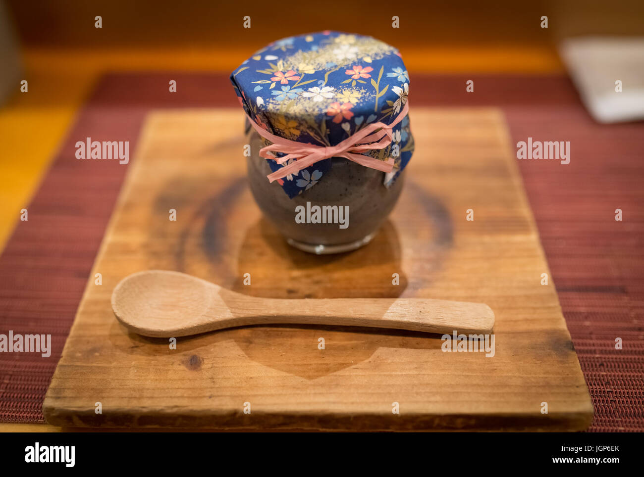 Black Sesame Panna Cotta from Osawa in Pasadena Stock Photo - Alamy