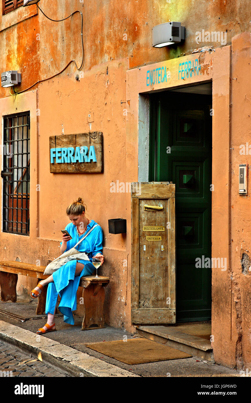 Wine bar restaurant ("Enoteca Ferrara") at Piazza Trilussa