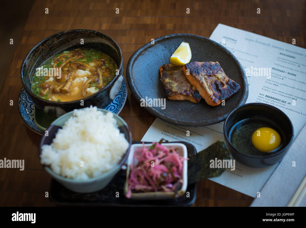 Traditional Japanese breakfast Stock Photo Alamy