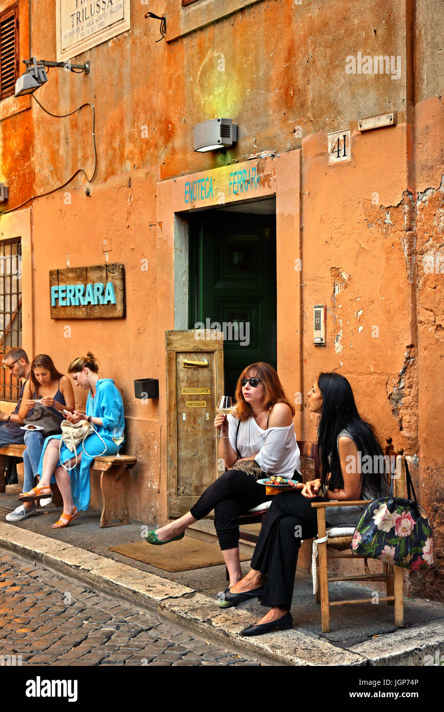 Wine bar restaurant ("Enoteca Ferrara") at Piazza Trilussa