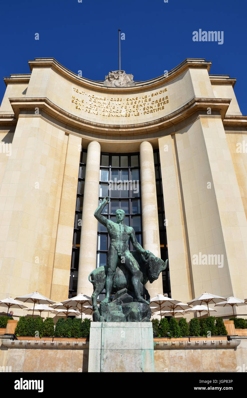 PARIS - AUG 13:  The Museum of Man in Paris, France is shown on August 13, 2016.  The anthropology museum reopened in 2015 after an extensive renovati Stock Photo