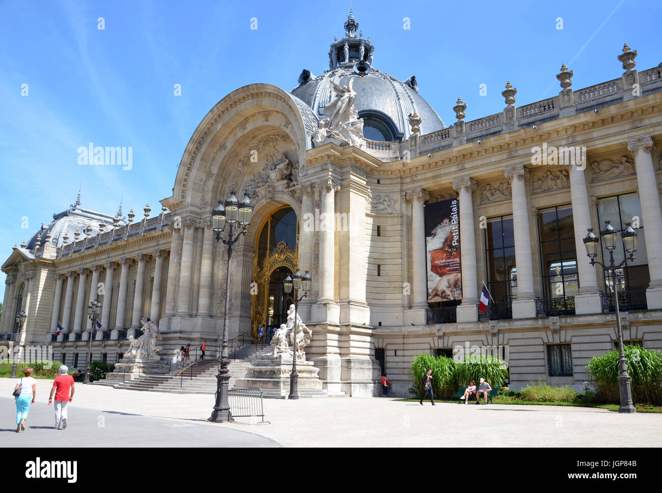 PARIS - AUG 13:  The Petit Palais in Paris, France is shown on August 13, 2016. The art museum was built for the 1900 World’s Fair. Stock Photo