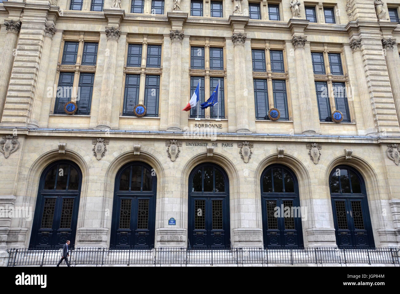 PARIS AUG 11 A man walks past ParisSorbonne University in Paris