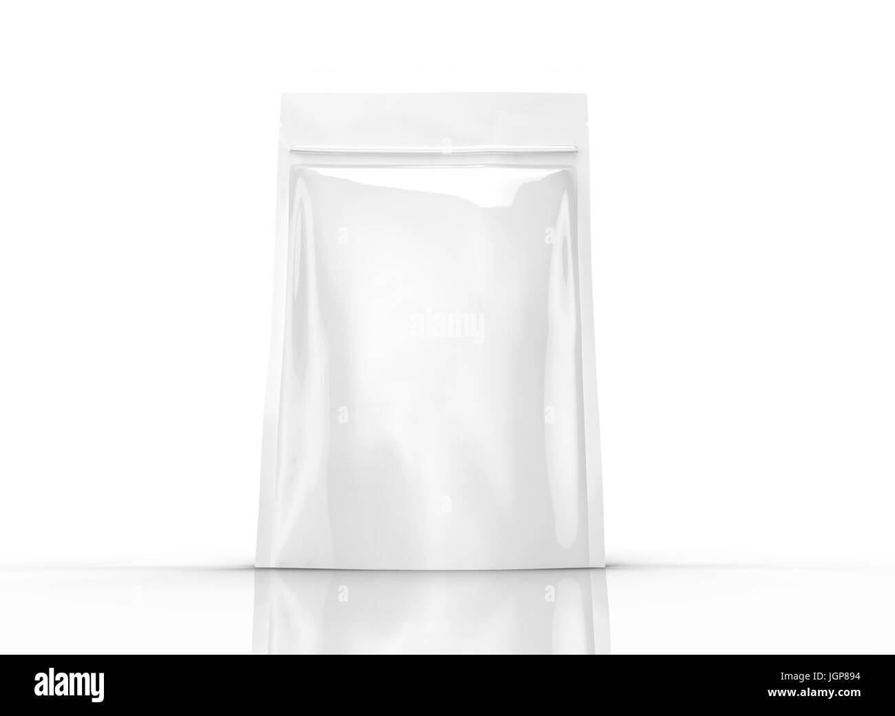 blank white 3d rendering zipper pouch for design use, isolated white