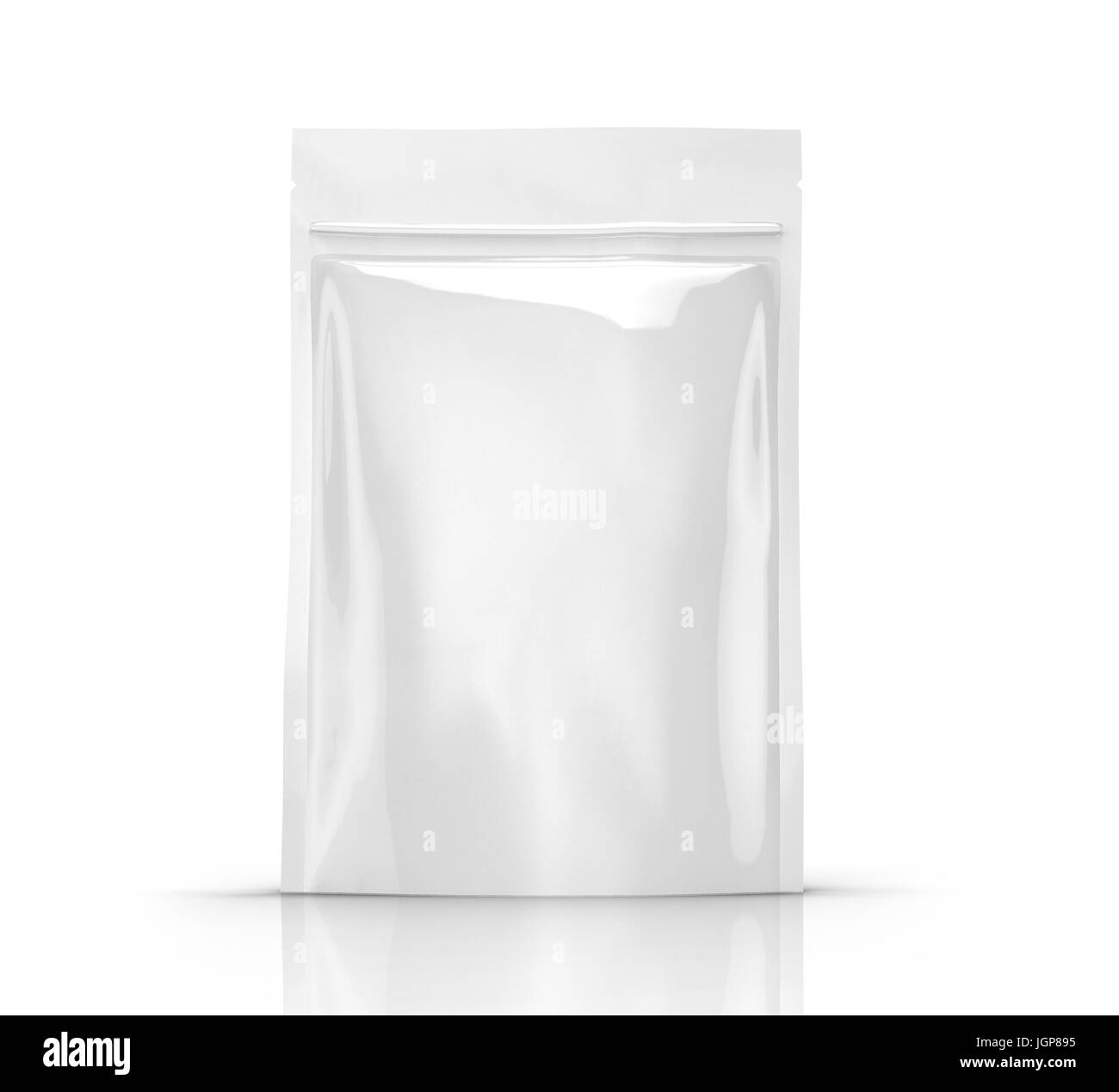 blank white 3d rendering zipper pouch for design use, isolated white