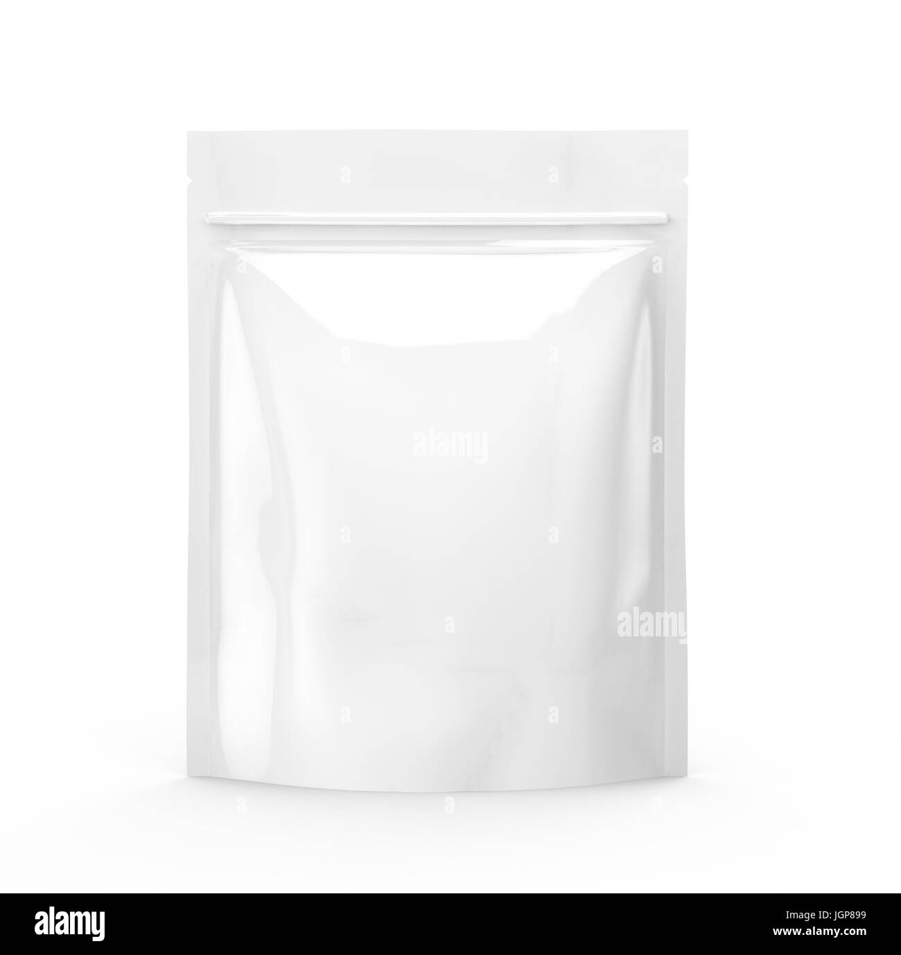 blank white 3d rendering zipper pouch for design use, isolated white