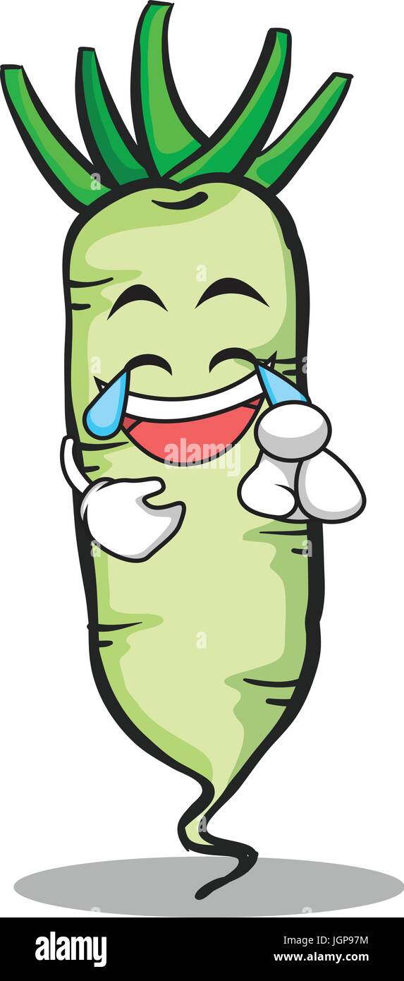 Joy Face White Radish Cartoon Character Stock Vector Image Art Alamy