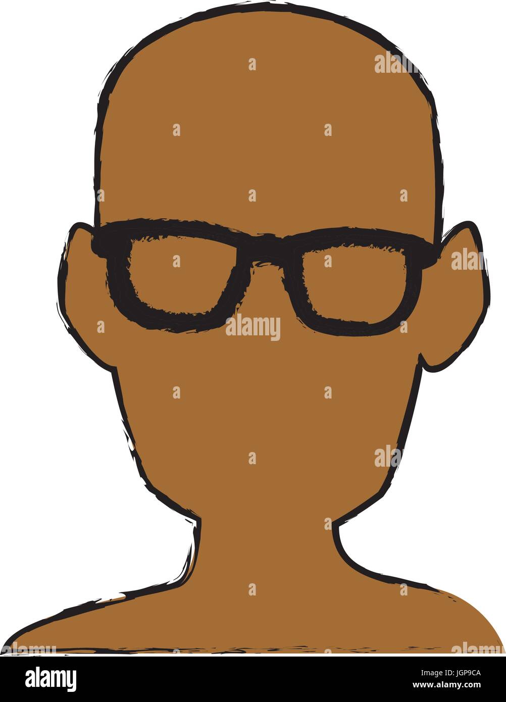 silhouette man head wear glasses vector illustration Stock Vector Image ...
