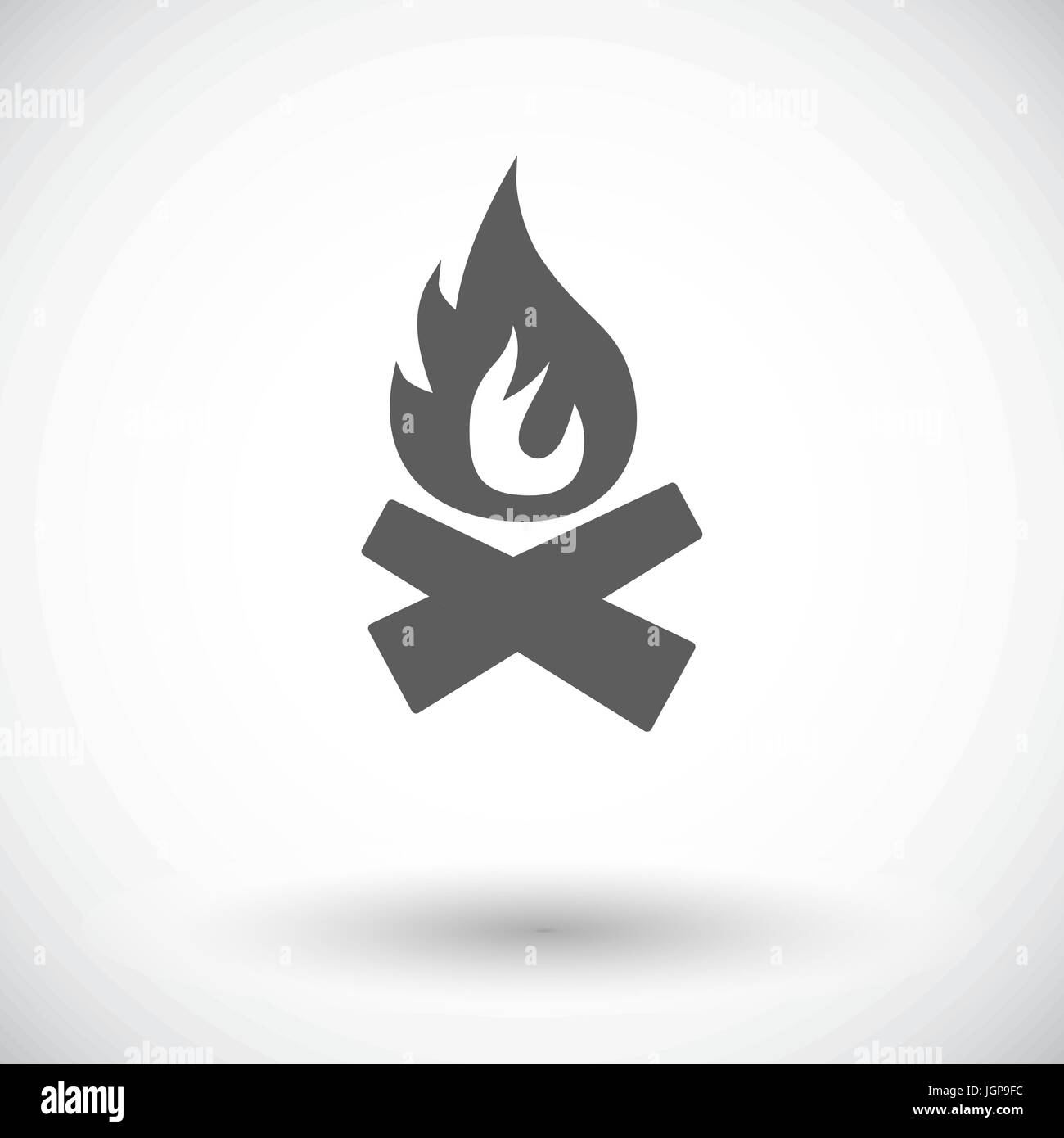 Bonfire. Single flat icon on white background. Vector illustration ...