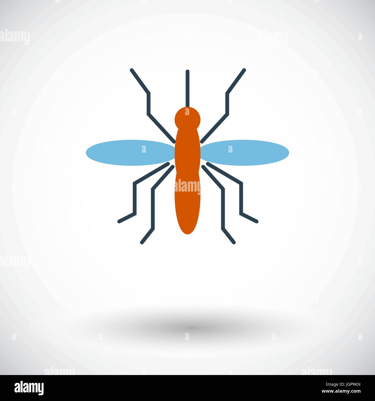 Mosquito. Flat vector icon for mobile and web applications. Vector illustration. Stock Vector
