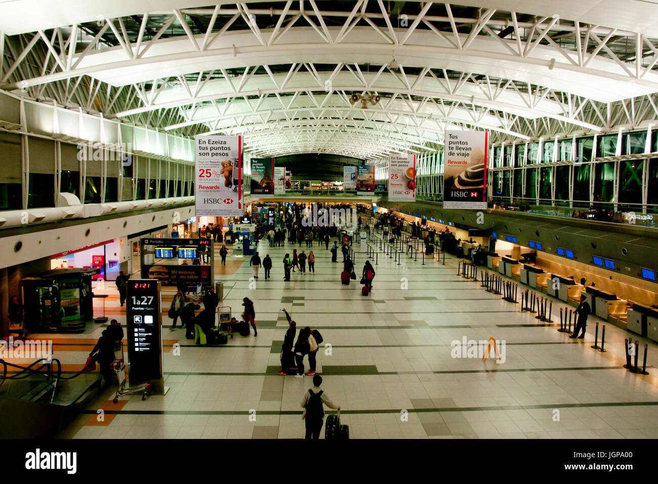 BUENOS AIRES, ARGENTINA - May 19, 2017: Inside Ezeiza international airport in the capital city Stock Photo