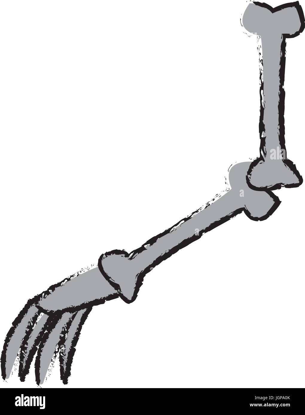 cartoon arm bone human part image vector illustration Stock Vector