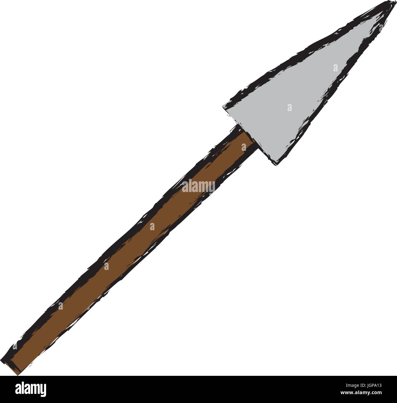 cartoon spear weapon war medieval vector illustration Stock Vector ...