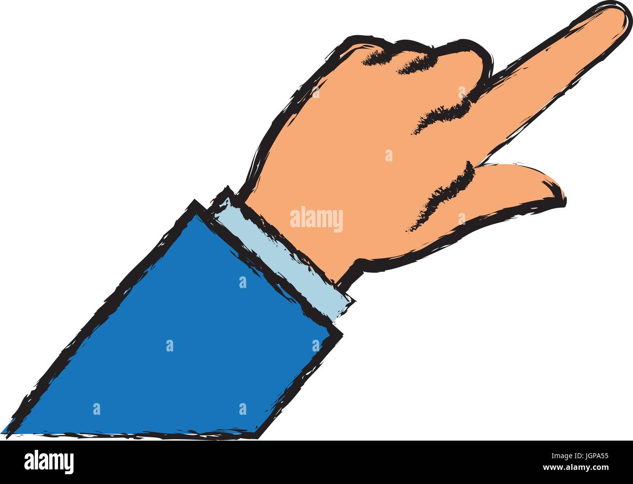 business man finger point gesture icon vector illustration Stock Vector ...