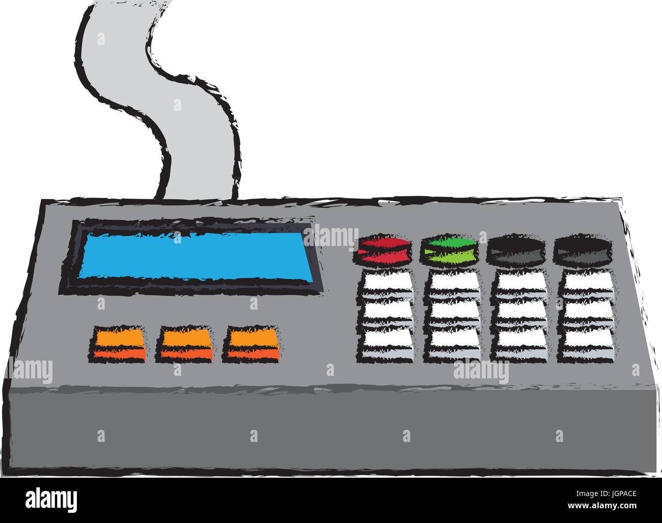remote control panel with display monitor industrial machine vector ...