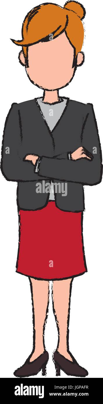 business woman character standing people vector illustration Stock ...
