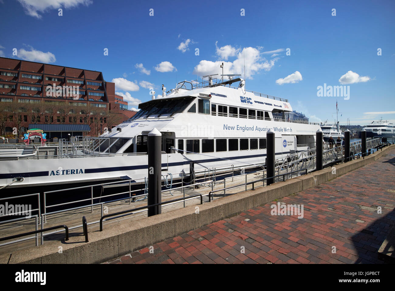 New England Aquarium whale watch boat asteria Boston waterfront USA