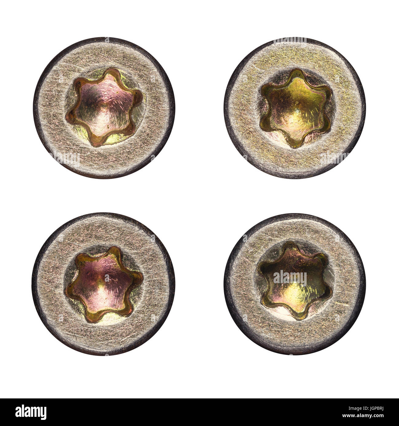 Screw heads isolated on white Stock Photo Alamy