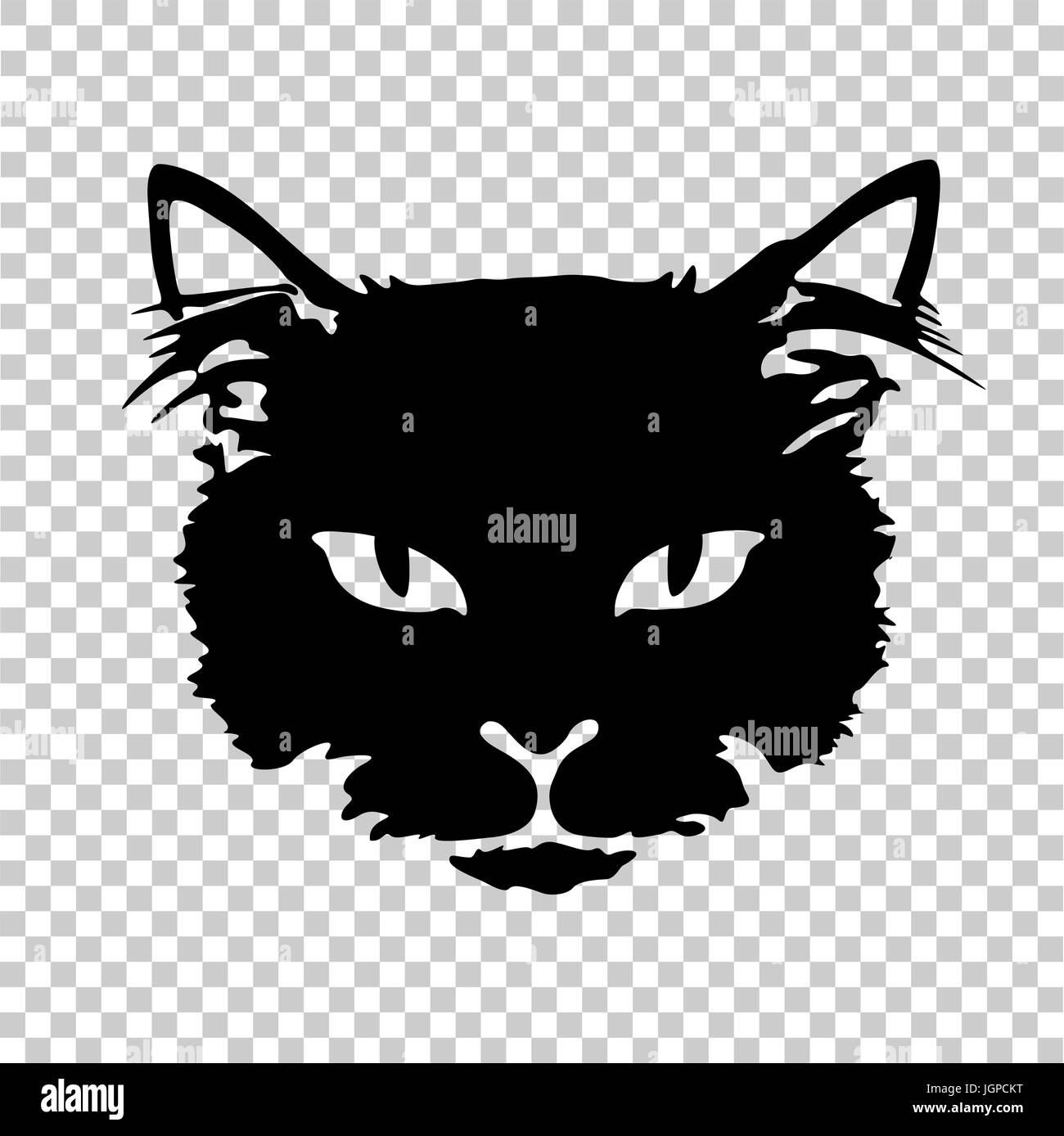 Cat face silhouette hi-res stock photography and images - Alamy