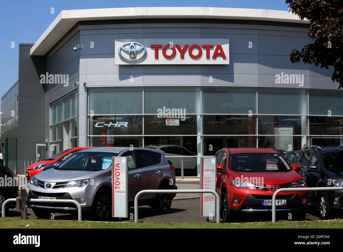 Chelmsford Essex 26 June 2017 Toyota Car Dealership Stock
