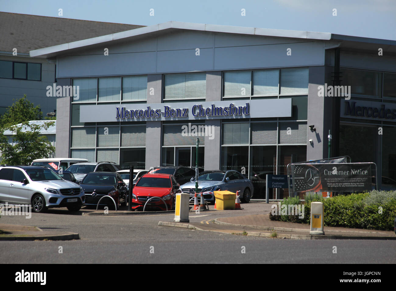 Chelmsford, Essex 26 June 2017, Mercedes Benz car dealership Stock
