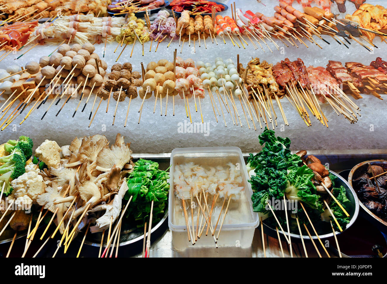 Lok lok is a dish consisting of various deep fried foods such as meats Lok lok is a dish consisting of various deep fried foods such as meats