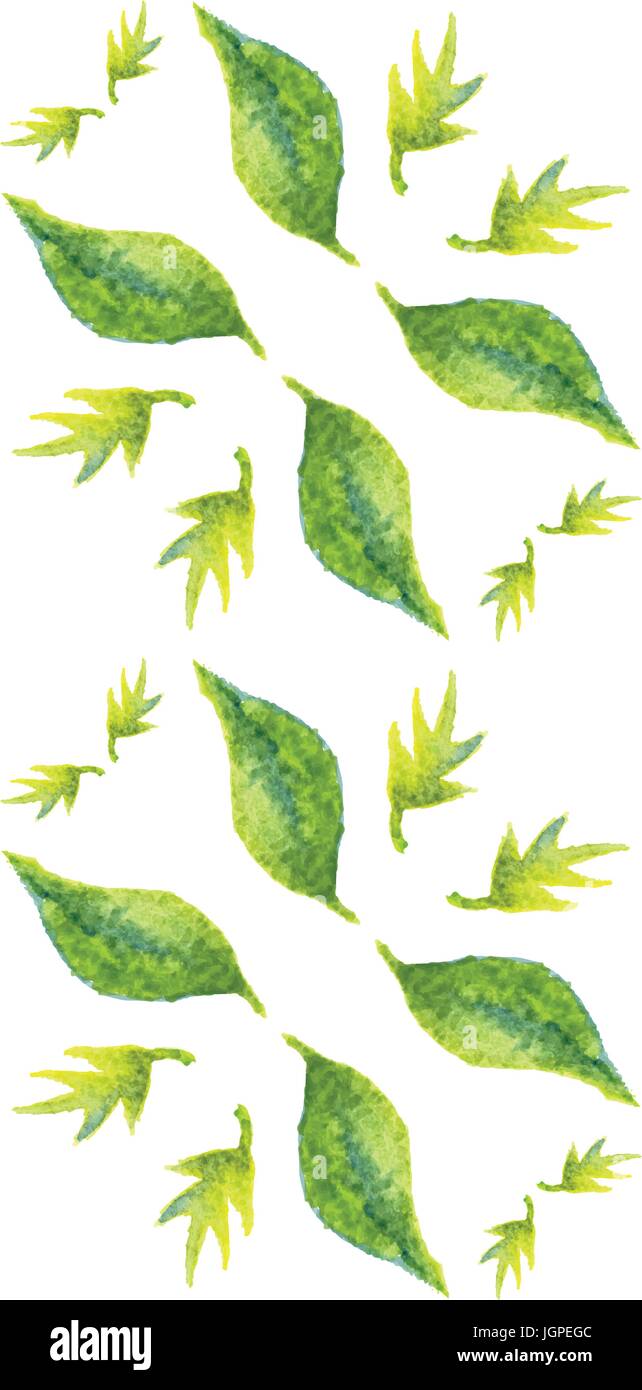 Seamless pattern with watercolor leaves Stock Vector Image & Art - Alamy