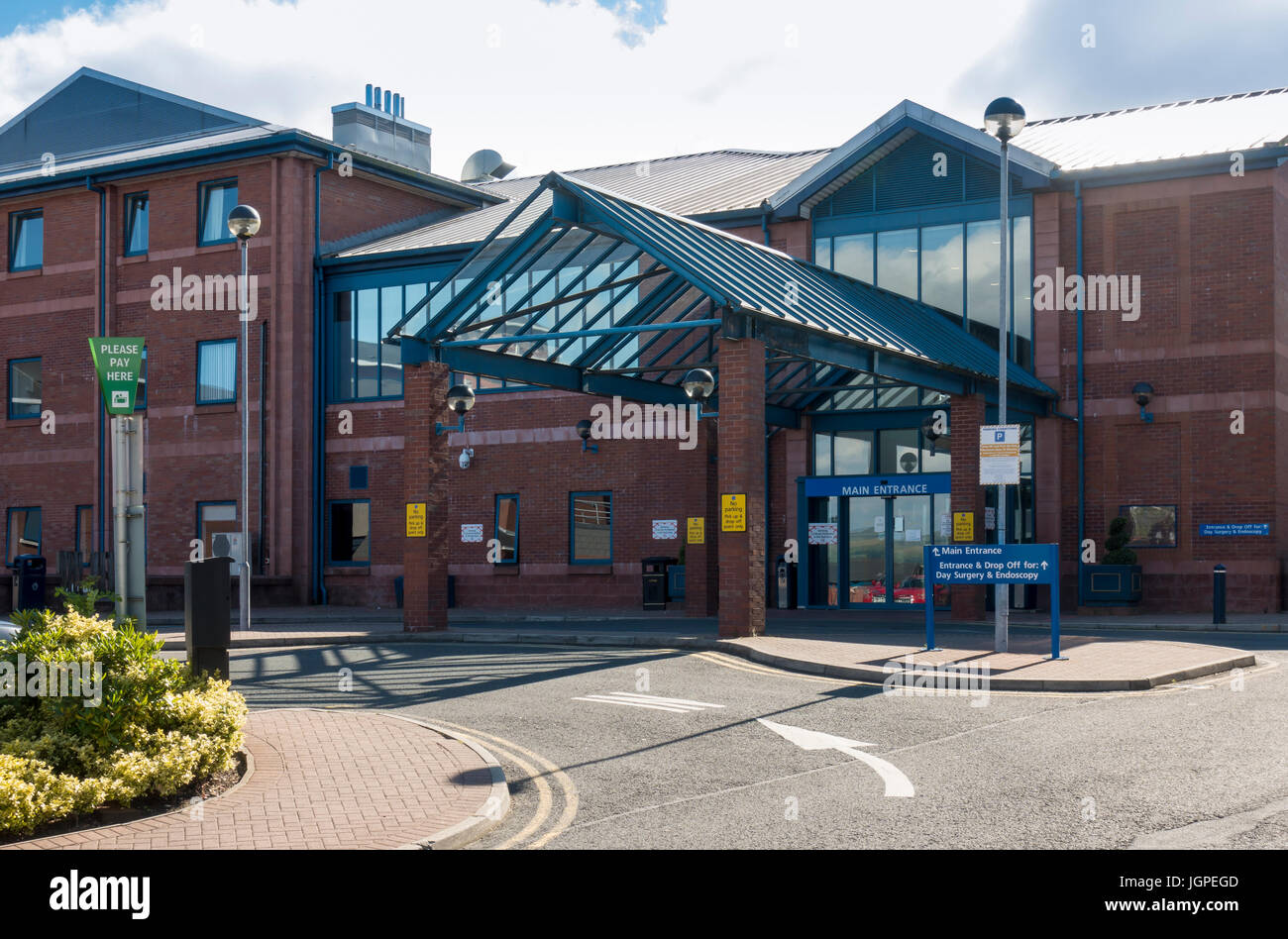 Main Entrance at Rochdale Infirmary, Lancashire. Stock Photo