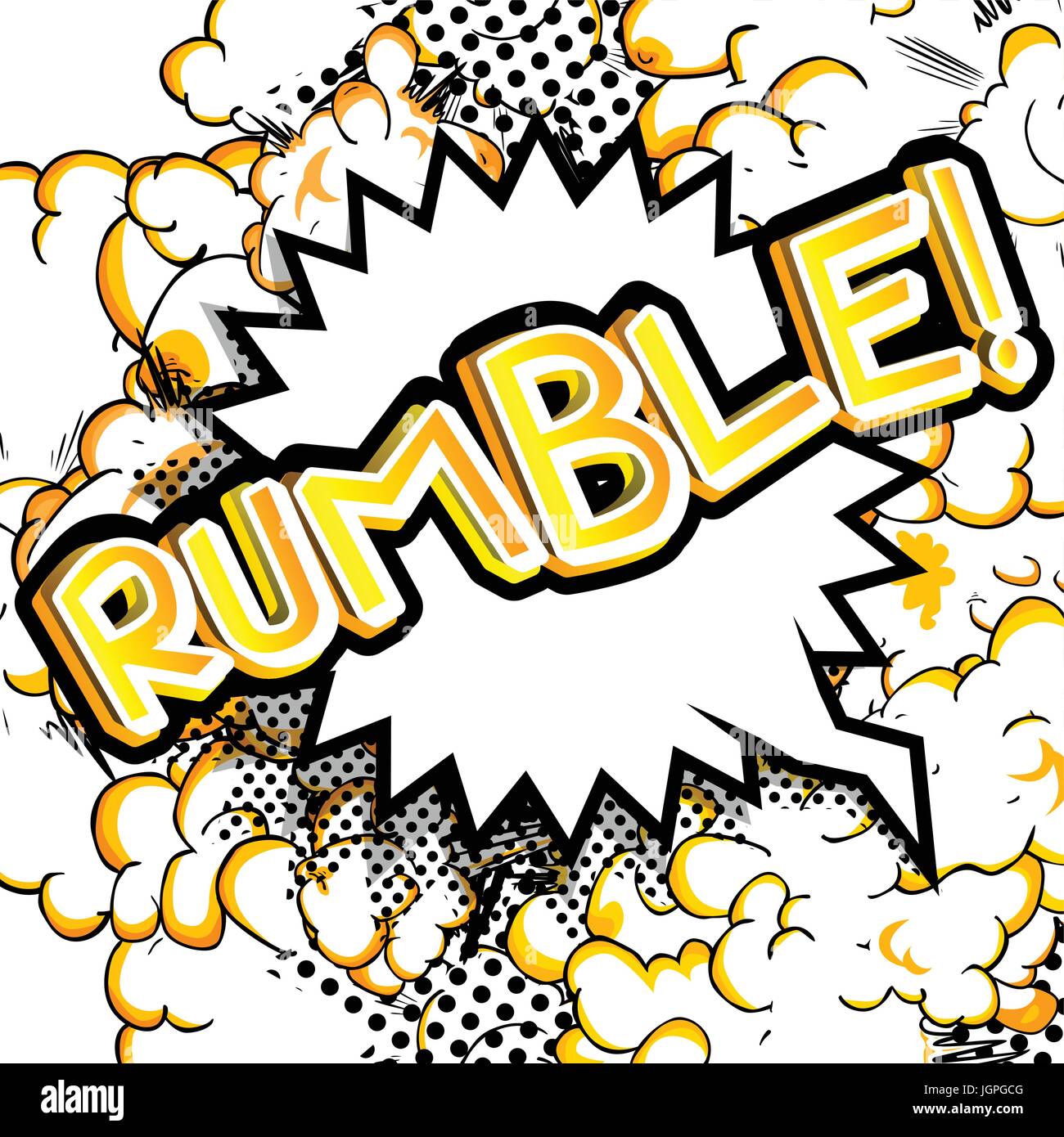 Rumble! Vector illustrated comic book style expression Stock Vector